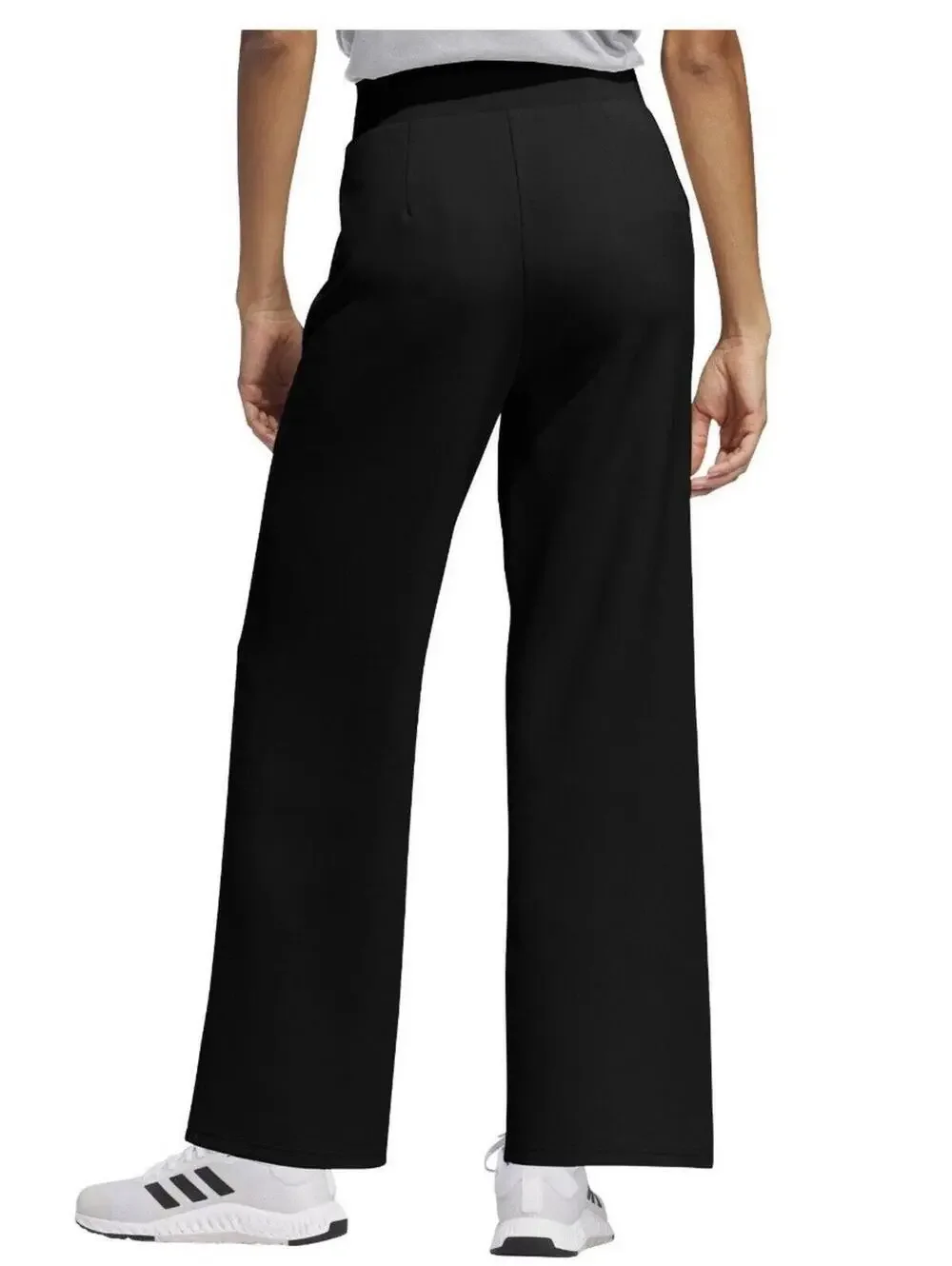 NWT Adidas Women's Active Pants With Zipped Pockets Wide Leg Black Size L